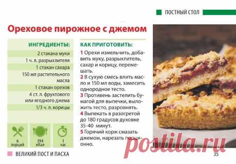 Ореховое пирожное с джемом