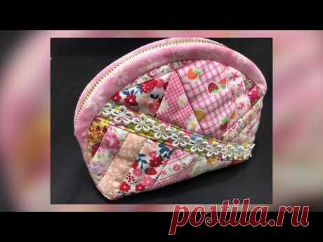 【手芸】クレージーキルトのポーチの作り方 How to make a Crazy Quilt Pouch.