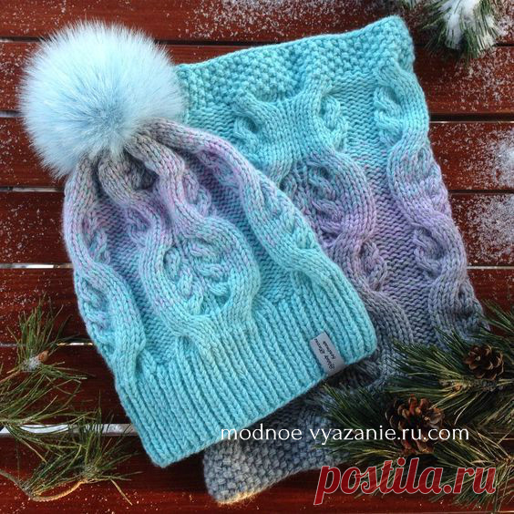 Шапки спицами с узорами из кос и жгутов - Modnoe Vyazanie ru.com