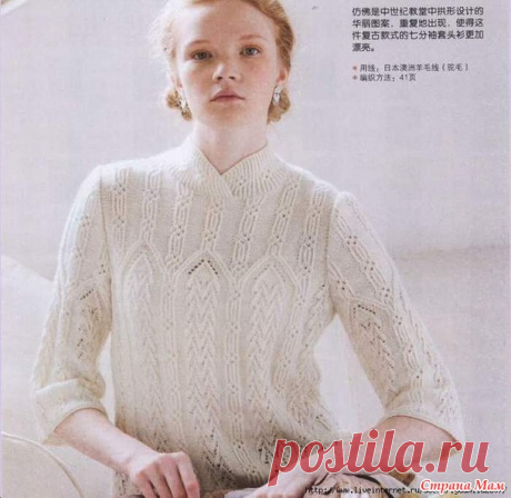 . Кофточка спицами. Японский ажур - Вязание - Страна Мам