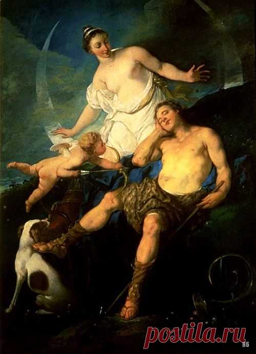Michel Francois Dandre Bardon, French 1700-1783 Diana and Endymion, 1726