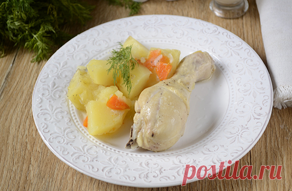 Фото-рецепт тушёной курицы с картошкой в