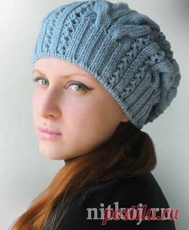 Берет спицами из кос » Ниткой - вязаные вещи для вашего дома, вязание крючком, вязание спицами, схемы вязания