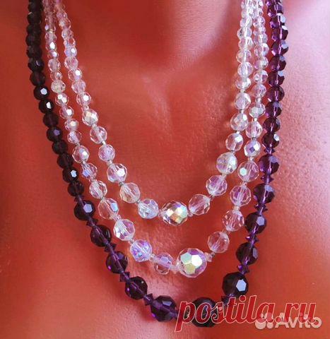 Бусы Аврора Бореалис, гранат. Винтаж купить в Москве | Личные вещи | Авито