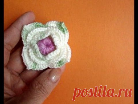 Как вязать цветок Урок 49 Сrochet flower pattern - lesson 49