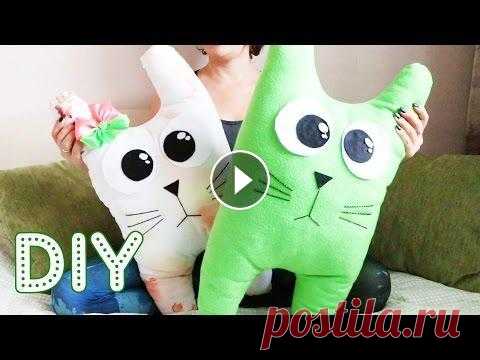 Как сделать МИЛУЮ ПОДУШКУ из наволочки  / DIY NataliDoma Мастер-класс: Как сделать подушку в виде Милого Кота из наволочки своими руками. МАТЕРИАЛЫ И ИНСТРУМЕНТЫ - Наволочка 50*70 или отрезок ткани (очень хо...