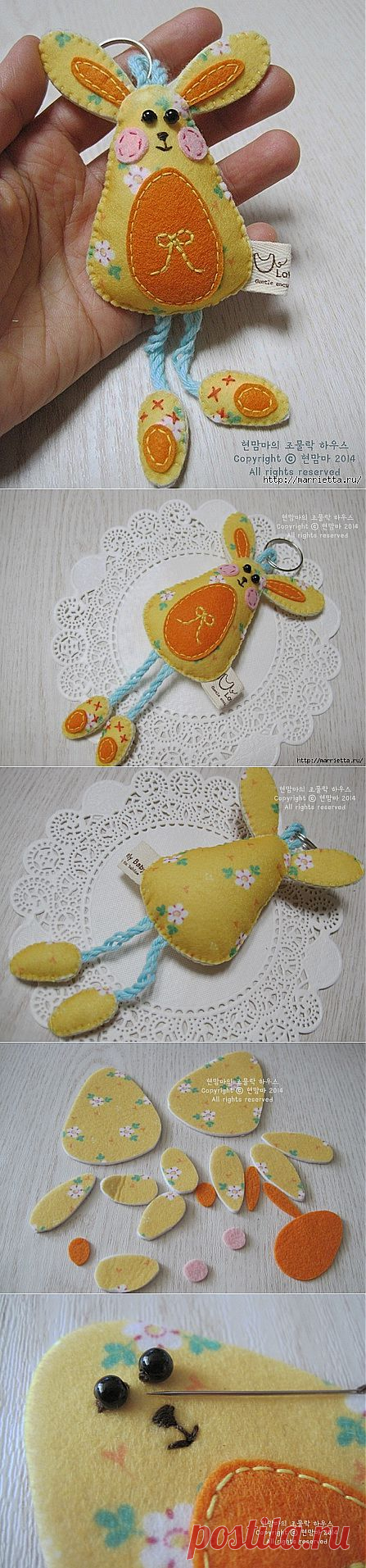 Веселый брелок - ЗАЙЧИК из фетра.