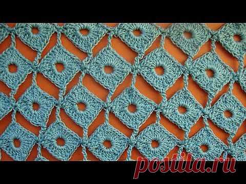 Начинаем вязать – Видео уроки вязания » Узор вязания крючком “Ромбы” – Видео урок №20