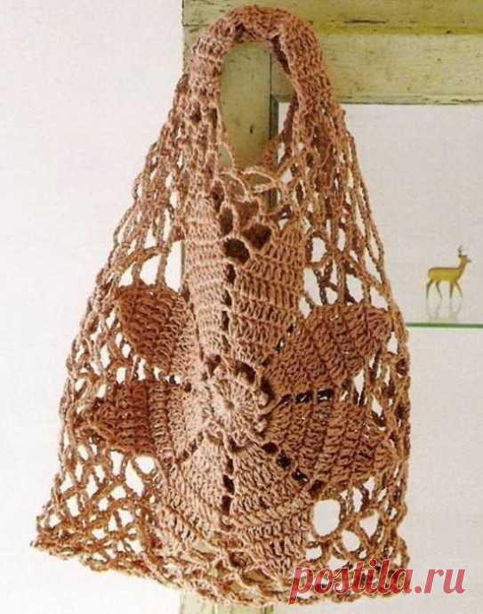 Стильная авоська крючком. Схемы. / knittingideas.ru