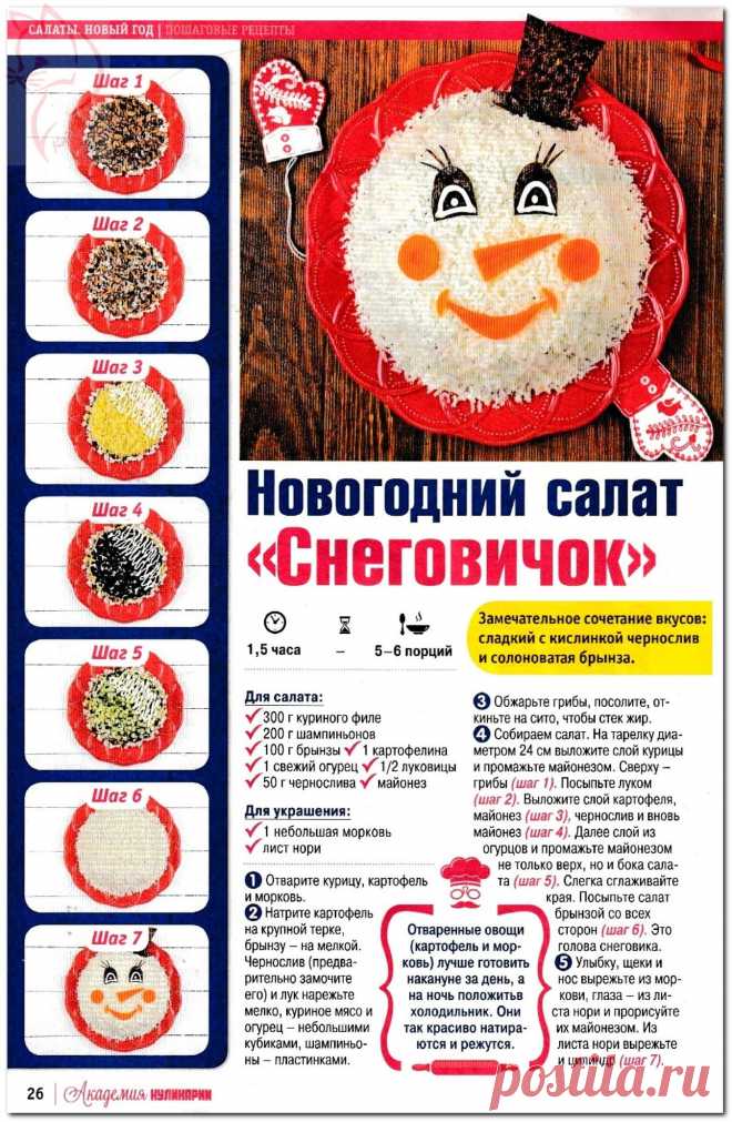 Новогодний салат "Снеговичок"
