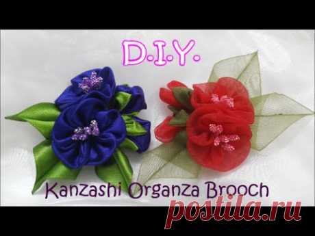 D.I.Y. Kanzashi Organza Brooch - Tutorial