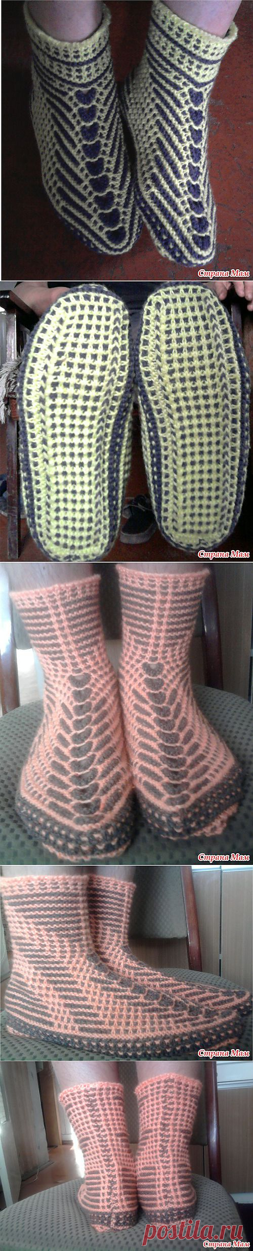 Носки на двух спицах.