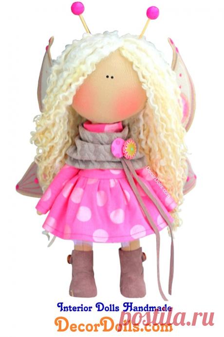 Bee Doll Handmade, Fabric Tilda Doll, Art Cloth Doll, Textile Rag Doll, Interior Decor Doll  by Olga P Hello, dear visitors!This is unique handmade cloth doll created by master Olga Ponomareva (Kazan, Russia). Doll is made BY ORDER. Order production time is 14 - 21 days. FREE SHIPPING TO ANY COUNTRY.Doll is 30 cm (11.8 inch) tall and made of BEST quality materials.You can order almost any changes in this doll: - hair st