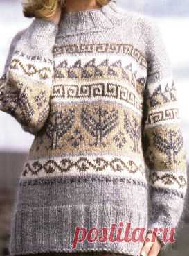 Свитер с норвежским узором
