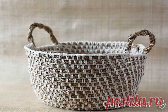 Crochet | Hemp Basket | Free Pattern & Tutorial at CraftPassion.com - Part 2