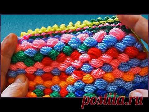 Коврик из пряжи. Пряжа помпон своими руками. Коврик крючком. Crochet mat from yarn pom-poms.