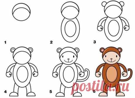 Учимся рисовать животных - Поделки с детьми | Деткиподелки