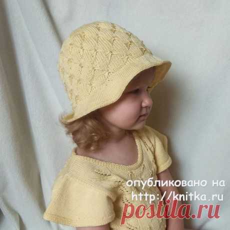 Панамка спицами Бабочки схема узора