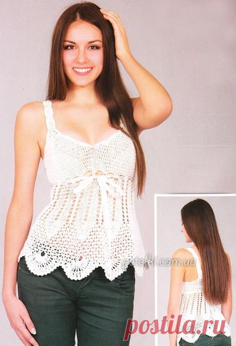 Вязаные маечки и топы со схемами и описанием. » Страница 4