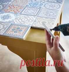 Could do this with that shitty Kmart kitchen table nook                                                                                                                                                                                 Mehr #diy_table_top