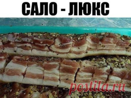ПО ВАШИМ ПРОСЬБАМ!
САЛО - ЛЮКС!!!
На литр воды один стакан (200г) - соли и половина такого стакана сахара , лавр. лист (не жалеть!), перец горошек , довести до кипения и остудить . Вот этим рассолом залить сало(1-2 кг). Сало можно сразу пересыпать чесноком. День стоит дома потом в холодильник примерно на сутки. Потом выложить на полотенце чтоб рассол сбежал. Можете добавлять по
вкусу свои приправы. Такой посол очень вкусный. Поверьте сахар не ощущается. Приятного аппетита!!!