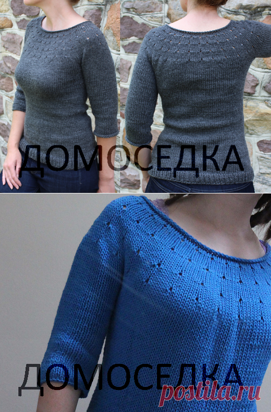 Простой пуловер спицами | ДОМОСЕДКА