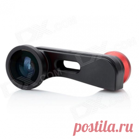 HSJT006 3-in-1 Fish eye + Microscope + Wide Angle Lens for Iphone 5 - Red + Black - Free Shipping - DealExtreme