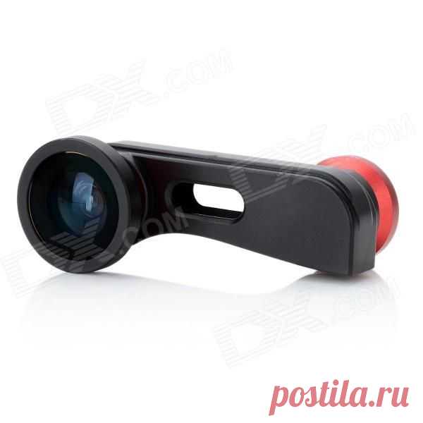 HSJT006 3-in-1 Fish eye + Microscope + Wide Angle Lens for Iphone 5 - Red + Black - Free Shipping - DealExtreme