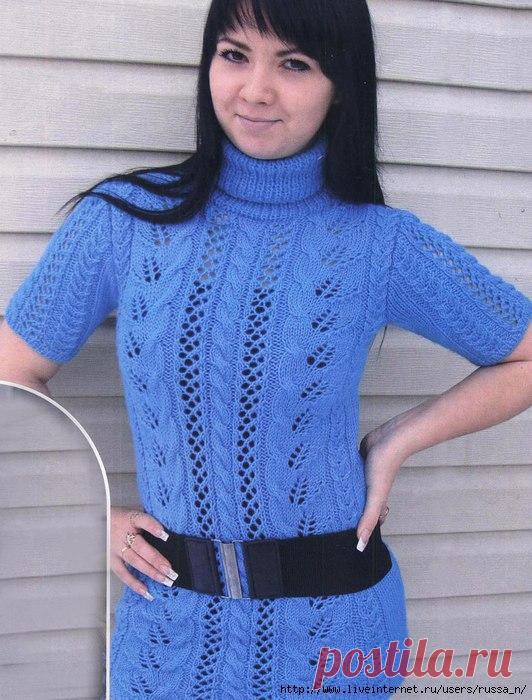 Ажурная туника спицами