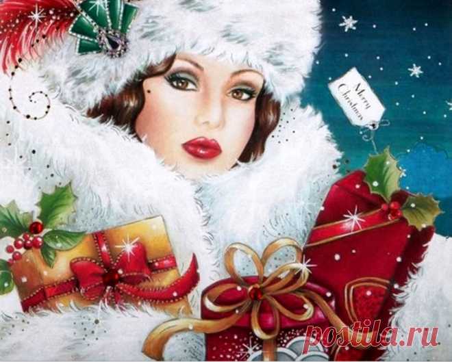 Давайте все, проводим старый год - Год новый принимает эстафету... Art deco ladies card (часть-4)