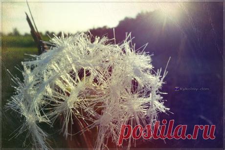 Одуванчик из ткани своими руками. Белый пушистый одуванчик. МК. - Ярмарка Мастеров - ручная работа, handmade