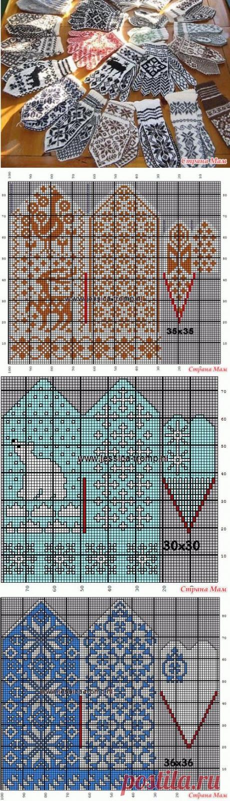 Жакардовые узоры для варежек - Вязание - Страна Мам