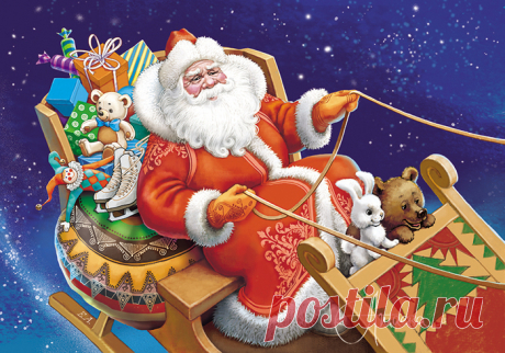 Иллюстрация это он - Дед Мороз. Просмотреть иллюстрацию это он - Дед Мороз из сообщества русскоязычных художников автора Елена Атаева в стилях: Классика, нарисованная техниками: Другое.