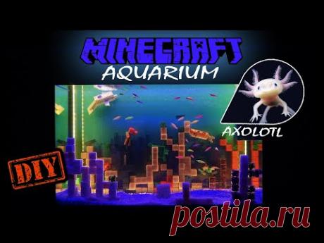 Сделали АКВАРИУМ МАЙНКРАФТ В РЕАЛЬНОЙ ЖИЗНИ. АКСОЛОТЛЬ в новом аквариуме. DIY. - YouTube