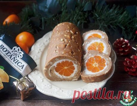 Рождественское полено с мандаринами – кулинарный рецепт