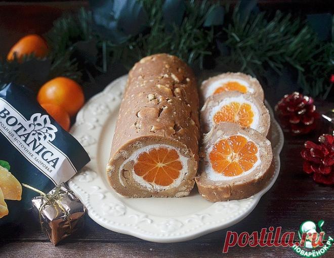 Рождественское полено с мандаринами – кулинарный рецепт