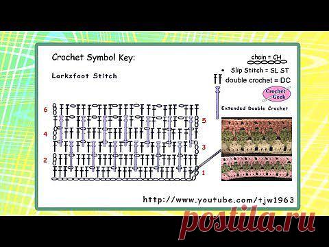 Узор крючком.Разноцветье.Видио.