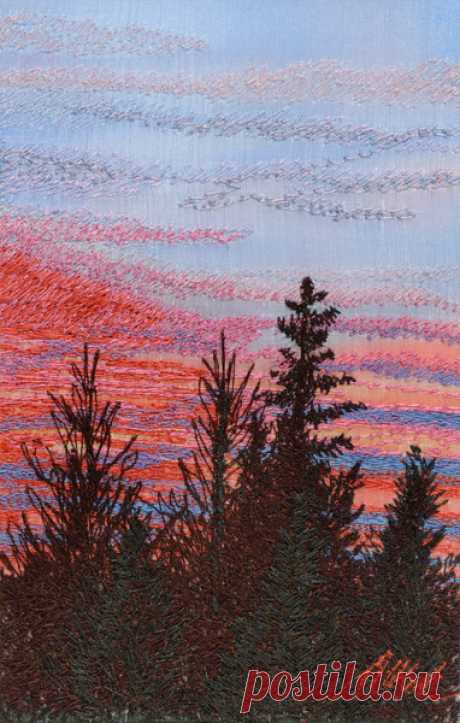 Machine embroidered picture called by Alison Holt BA Textile Artist