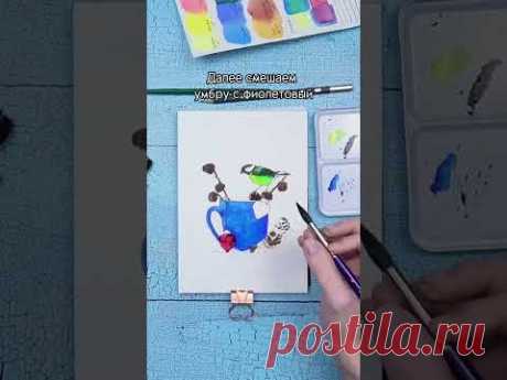 Рисуем скетч с синичкой, подробный фото урок ищи в моем телеграмм @dari_art1