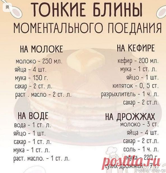 Шпаргалка кулинара