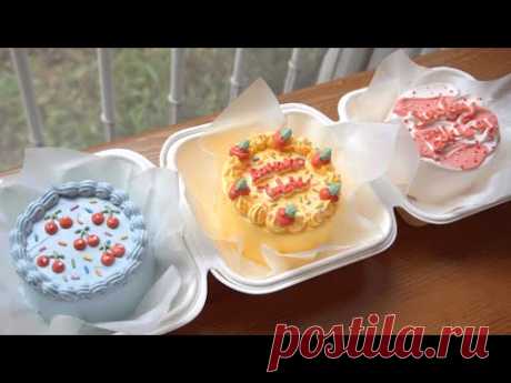 [ENG SUB] 달지않고 촉촉한 도시락케이크 만들기 By Sunday baking 미니 레터링케이크 레시피 korean popular lunch box cake