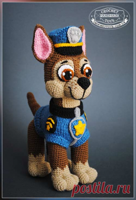 Вязаная собака-полицейский Т-9 - CrochetToys. Игрушки ручной работы