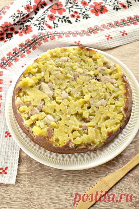 Заливной пирог на сметане с картофелем и курицей рецепт с фото пошагово