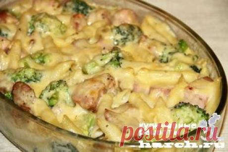 Макаронная запеканка с копченым мясом и брокколи | Харч.ру - рецепты для любителей вкусно поесть