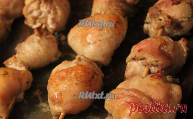 Шашлык из курицы в духовке