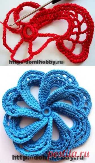 Объемные цветы крючком