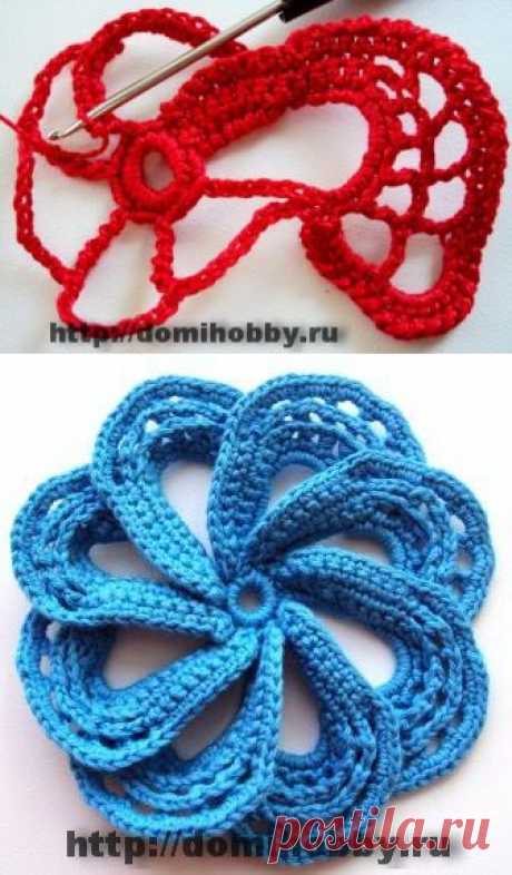 Объемные цветы крючком
