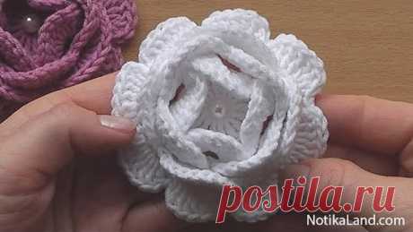 Crochet Flower Rose VERY EASY Tutorial #2