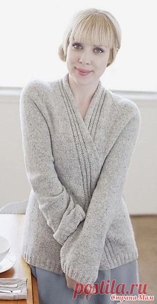Свободный кардиган с рукавами реглан. Спицы. https://www.liveinternet.ru/