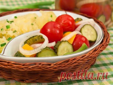 Черри, огурцы, болгарский перец маринованные по-быстрому